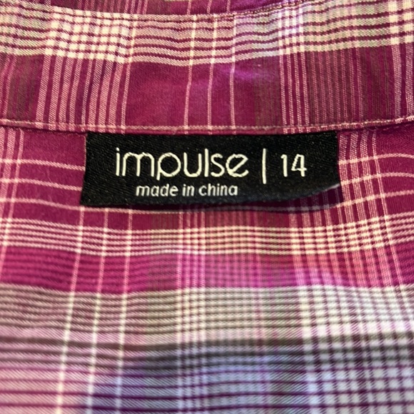 Impulse purple grey checked shirt dress - Picture 8 of 9
